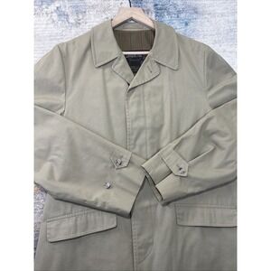 Vintage London Fog Mens 38R Tan Trench Coat USA Made Classic Old Money